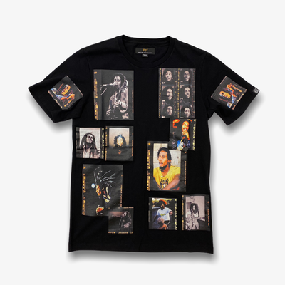 Cult of Individuality x Bob Marley Polaroid Short Sleeve Crew Neck T-shirt Black