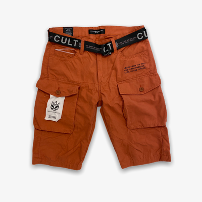Cult of Individuality Cargo Shorts Belted Rust