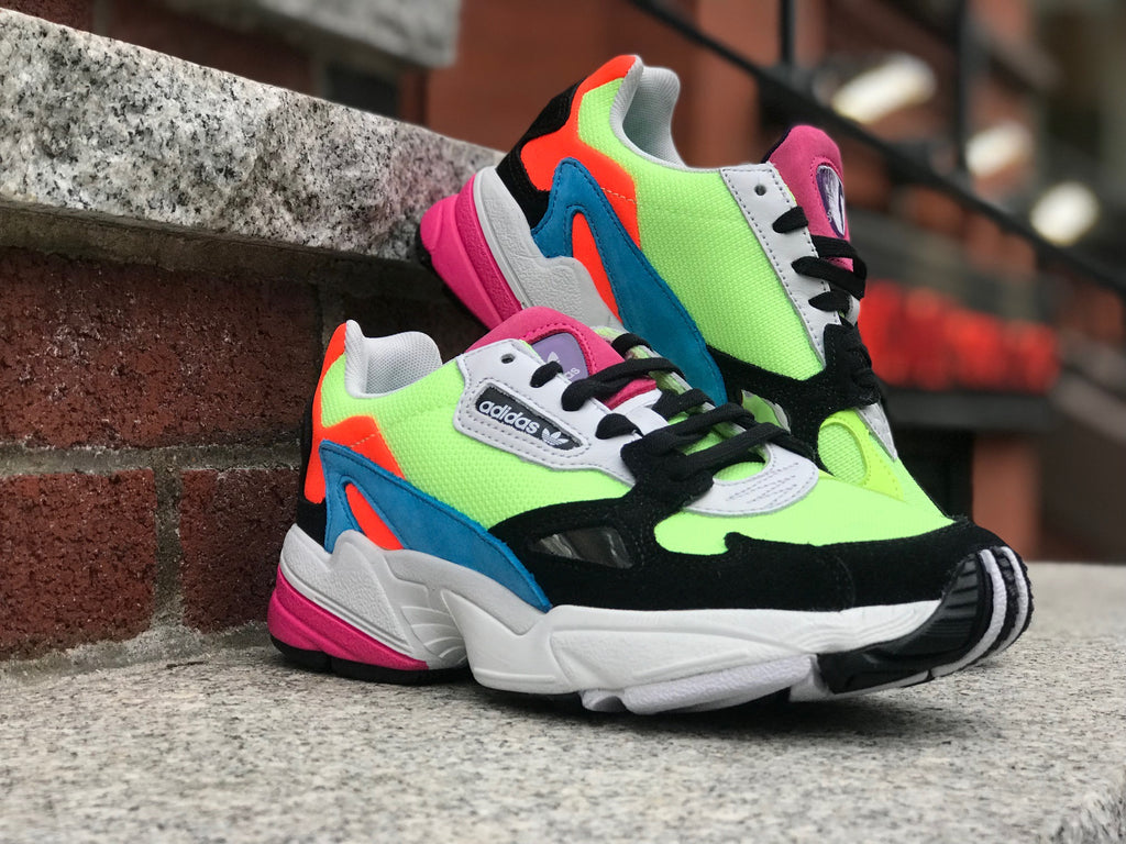 Women's Adidas Falcon Hi Res Yellow Black Multi CG6210 – Sneaker