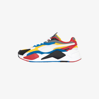 Puma RS-X3 Puzzle Youth Sizes Puma White Spectra Yellow Red 372357-04