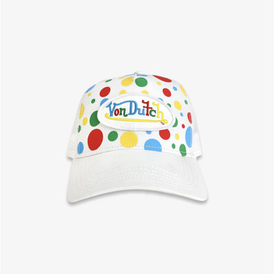 Von Dutch Polka Dot Trucker Hat White