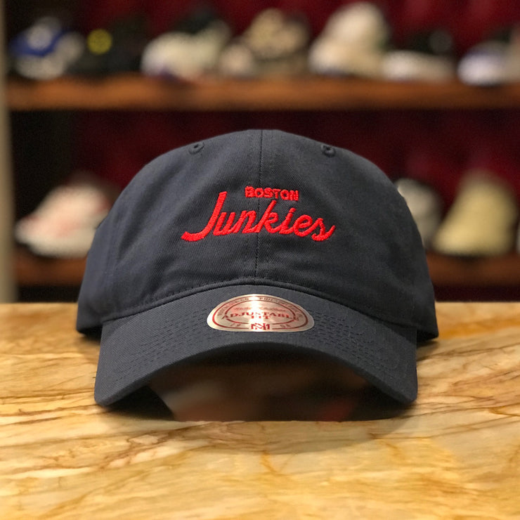 Mitchell & Ness Boston Junkies Dad Hat Navy/Red