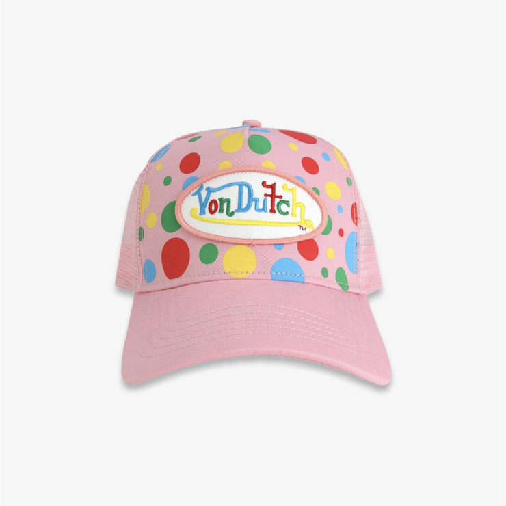 Von Dutch Polka Dot Trucker Hat Pink