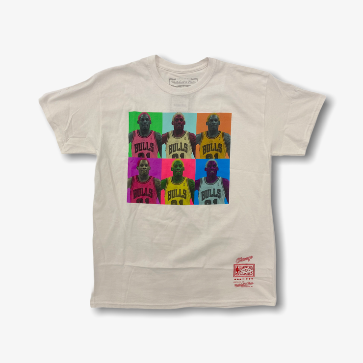 Mitchell & Ness NBA Bulls Pop Art Dennis Rodman T-shirt White