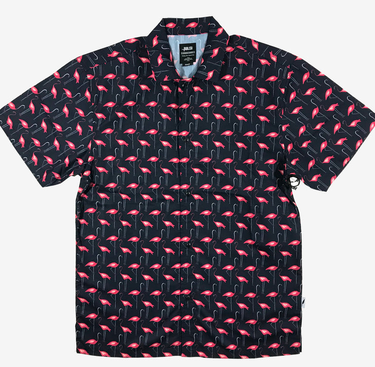 Publish Jame Flamingo Button Up T-Shirt Navy