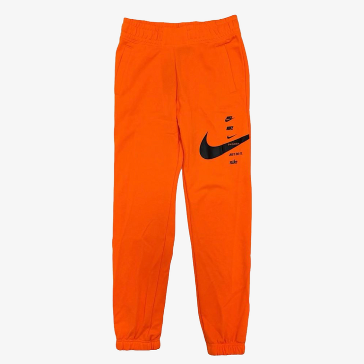 Women's Nike Swoosh Fleece Pants Orange Black CU5631-803