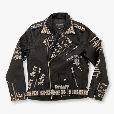 Cult of Individuality Leather Moto Jacket Black