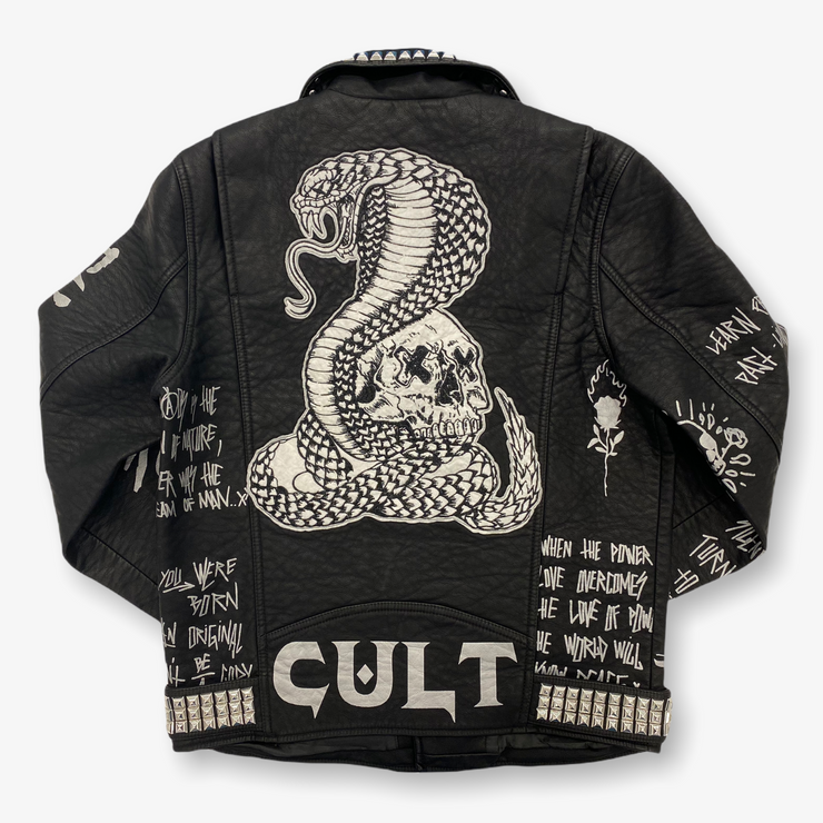 Cult of Individuality Leather Moto Jacket Black