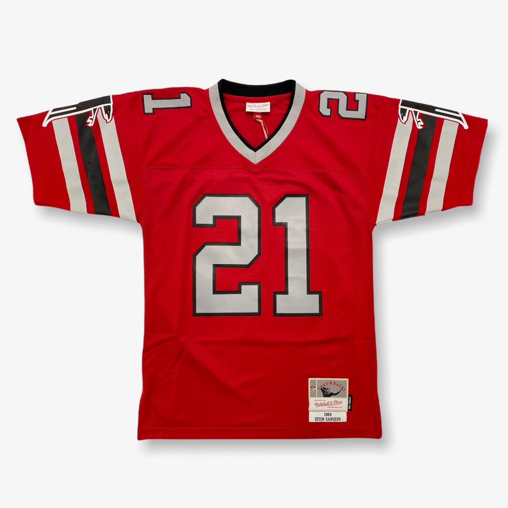 Deion Sanders #21 Atlanta Falcons Legacy Throwback NFL Jersey Red