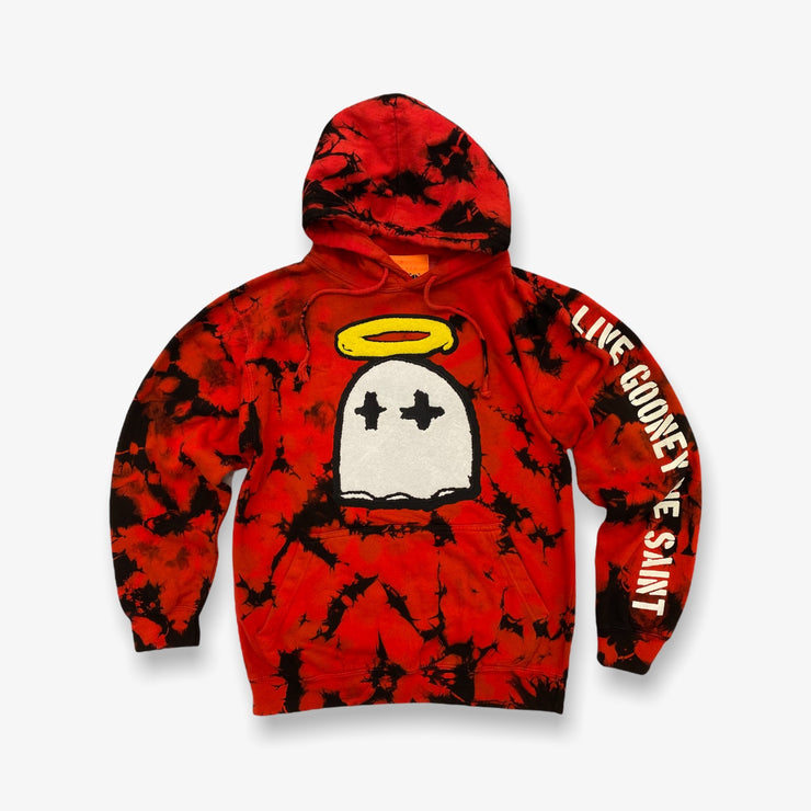 B Wood Chenille Ghost Dyed Red Hoodie