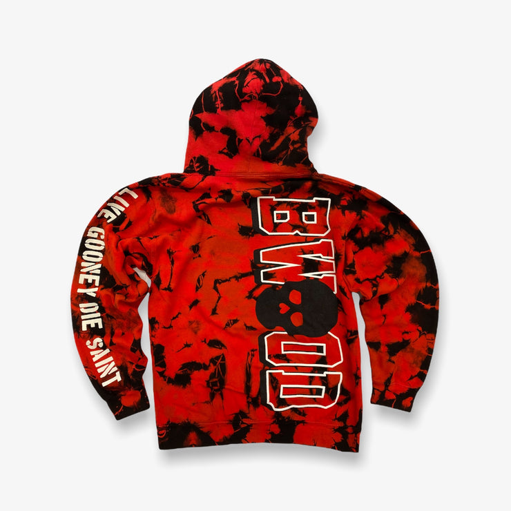 B Wood Chenille Ghost Dyed Red Hoodie