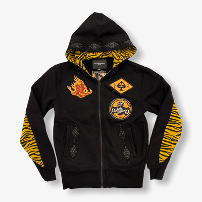 Cult of Individuality x Lucky Bastard Tiger Full Zip Hoody Black Cult of Individuality x Lucky Bastard Tiger Full Zip Hoody Black
