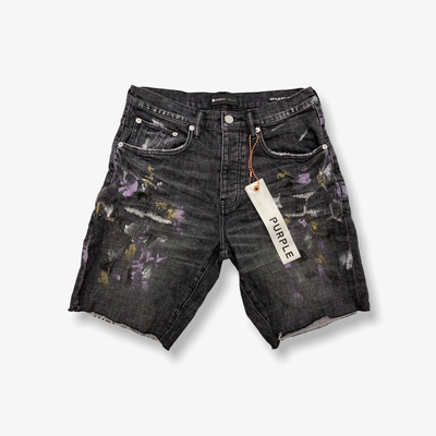 Purple Brand Aged Vintage Black Destroy Shorts