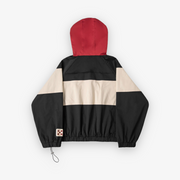 Profound Cotton Color Blocked Zip Up Jacket Black