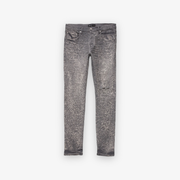 Purple Worn Grey Speckle Bleach Jeans