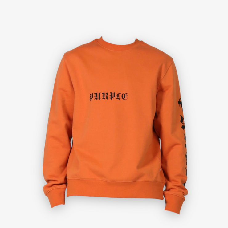 Purple Brand French Terry Crewneck Gothic Wordmark Marmalade