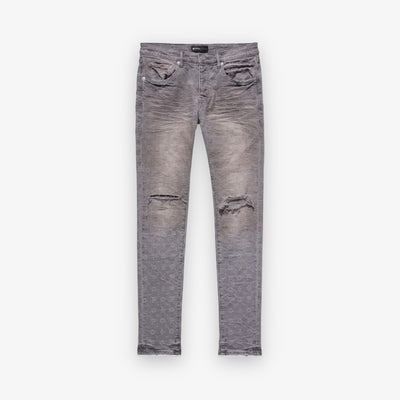 Purple Brand Washed Grey Jacquard Jeans