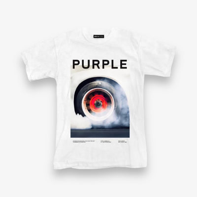 Purple Brand Graphic Inside Out Tee White