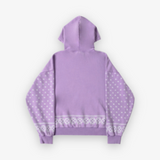 Profound Washed Motif Sleeve Pullover Hoodie Purple