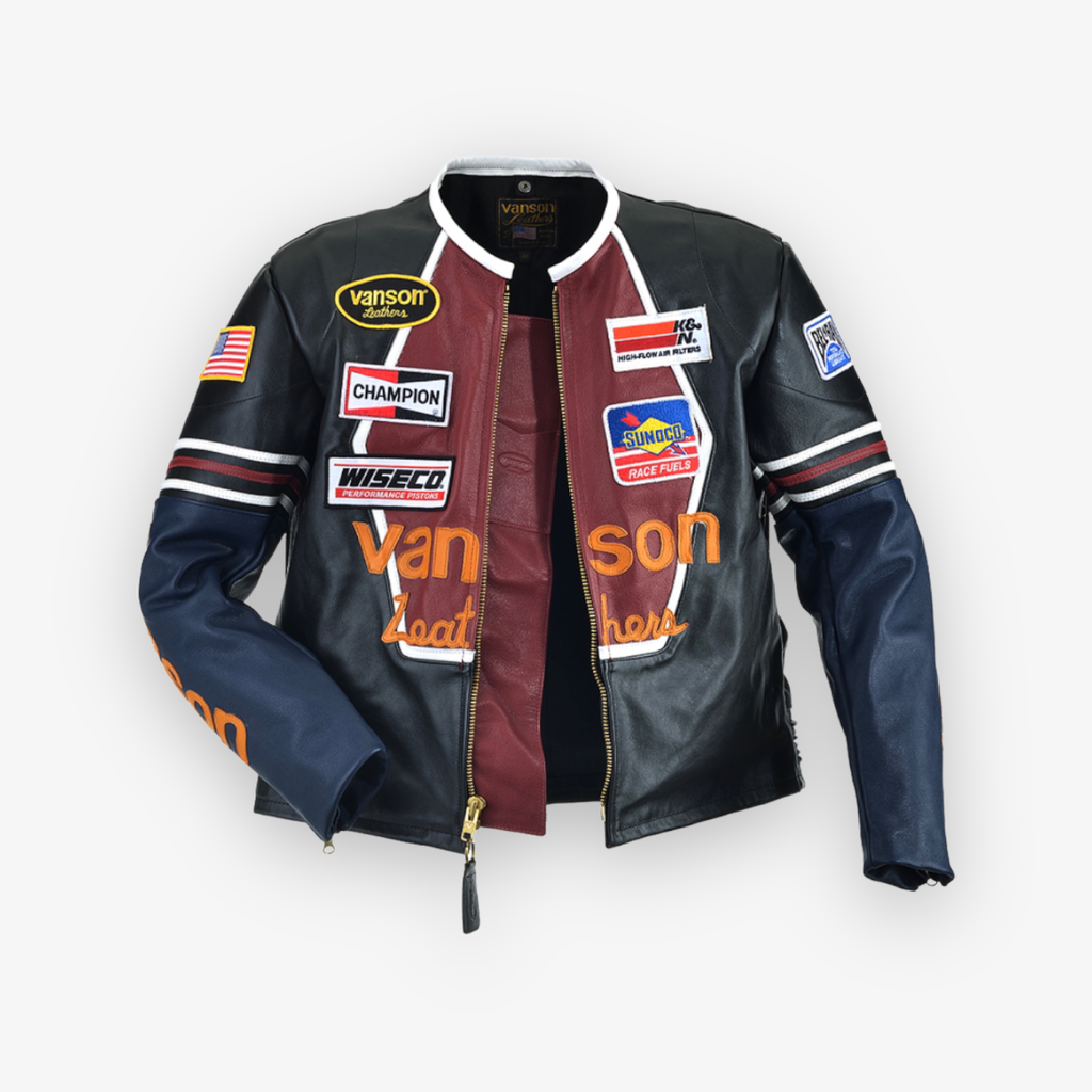 レア　米国製 Vanson Star Leather Bomber JKT　40 Vanson Leathers Jacket Star Black Navy – Sneaker Junkies