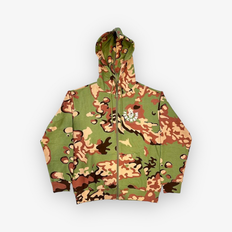 Ice Cream Zip Through Hoodie Camo