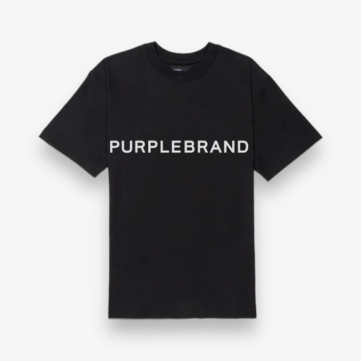Purple Brand Textured Tee Black Beauty Wordmark