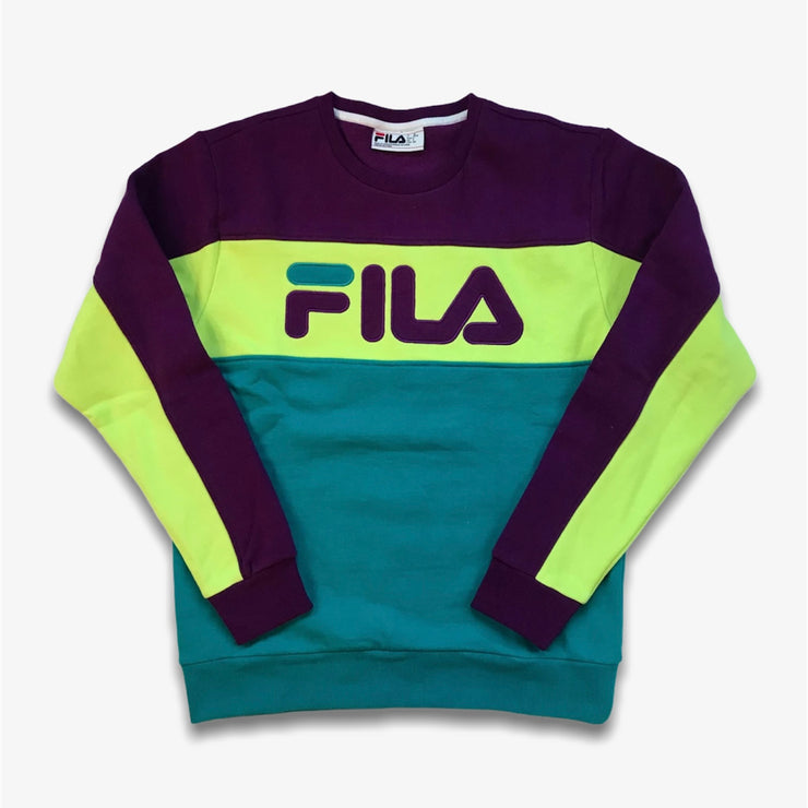 Fila Lesner Fleece Crewneck Sweater Grape Lime Aqua