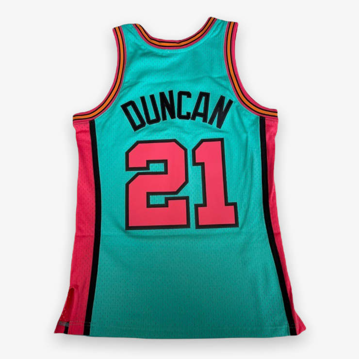 Mitchell & Ness NBA Swingman Jersey Spurs 98 Tim Duncan Teal Blue