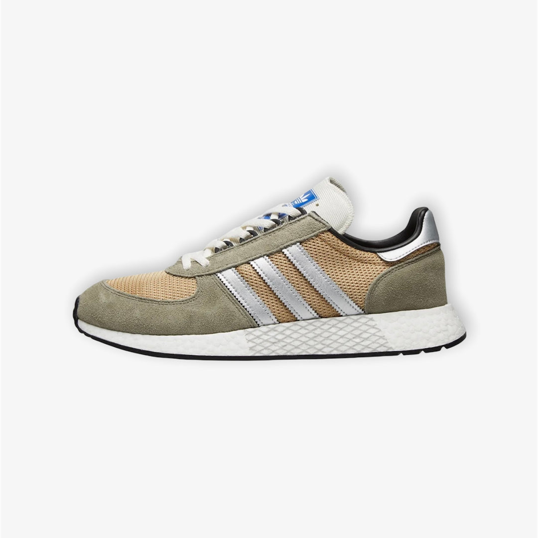 Adidas Original Marathon Tech Shoes Mens 8 Gray Gold Athletic Sneakers Trainers Adidas Original Marathon Tech Size 10.5 Gray/Gold/White  main image 2