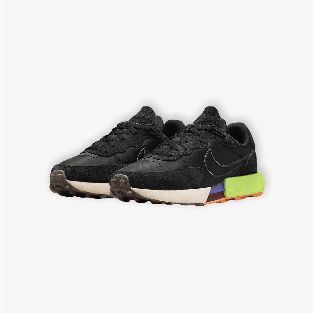 nike waffle one black volt