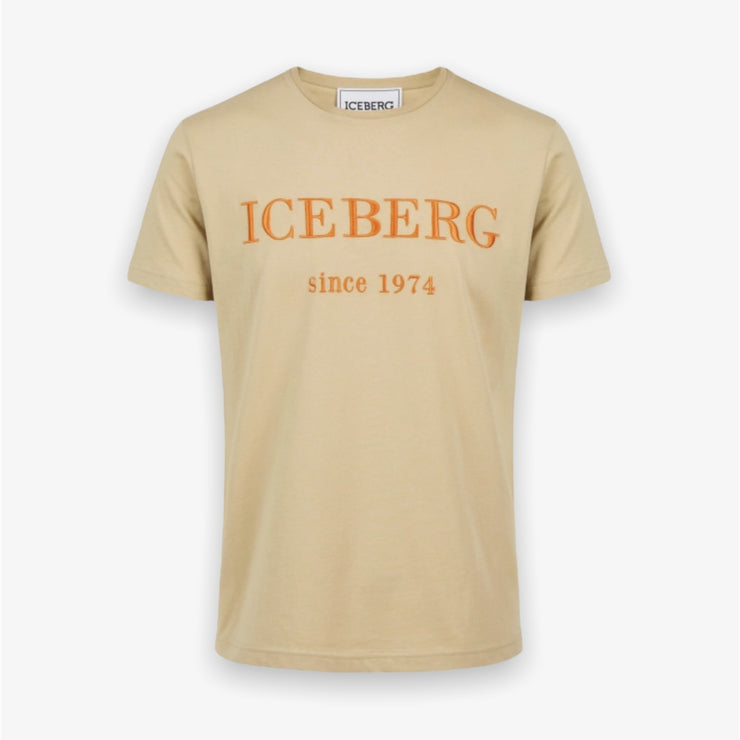 Iceberg Logo Letter Tan Orange Tee