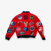 Jeff Hamilton NBA Collage Wool & Leather JKT Red