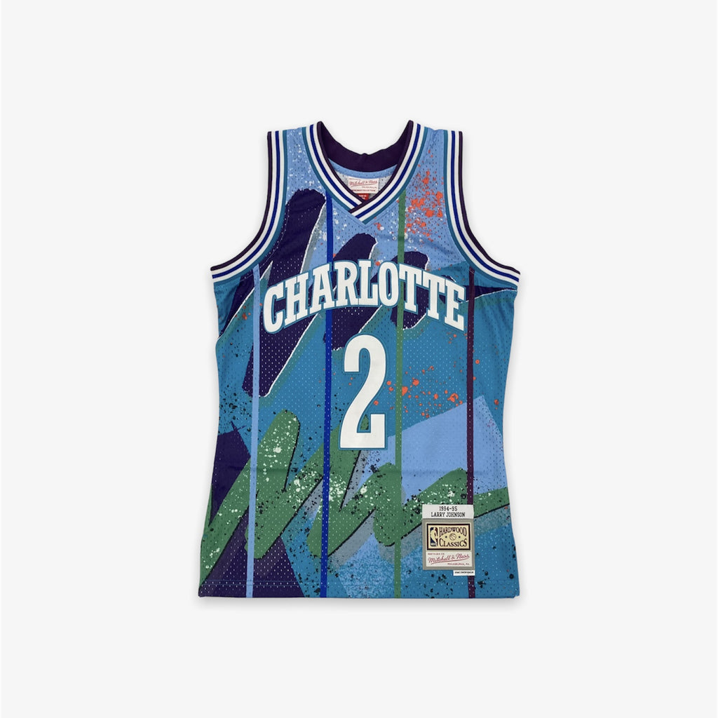 Larry Johnson Charlotte Hornets Mitchell & Ness 1996/97 Hardwood