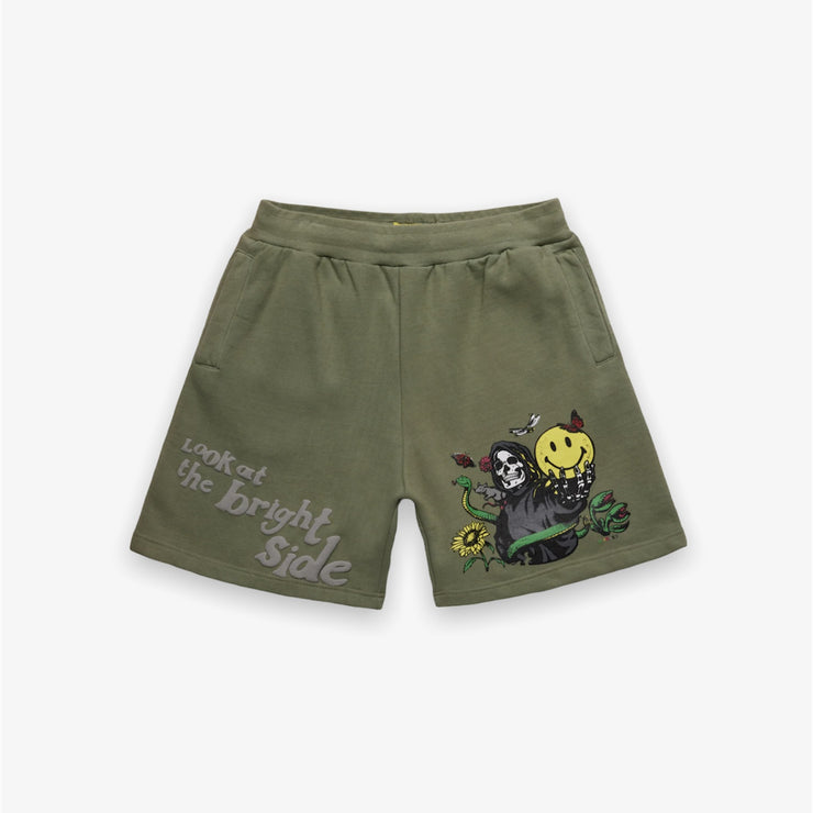Market Smiley Look At The Bright Side Sweat Shorts Sage Green