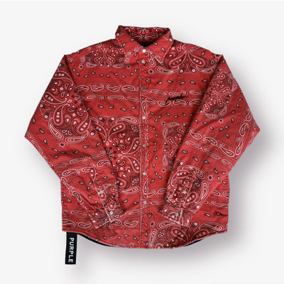 Purple Brand Padded Quilt Lined Shirt High Risk Red