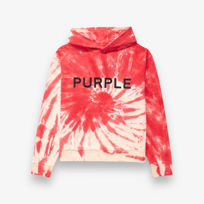 Purple Brand French Terry PO Hoody Tie Dry High Risk Red Wordmark