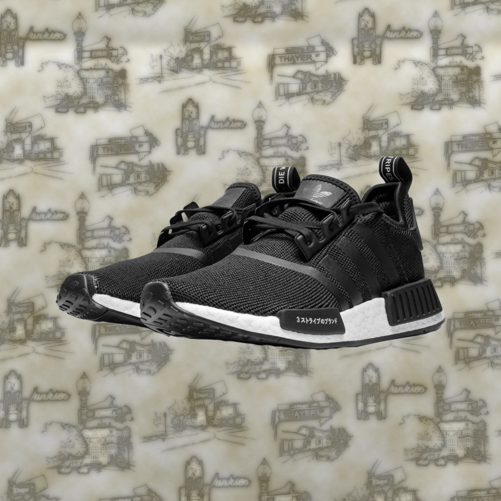 Adidas NMD R1 J black white Grade School Sizes CG6245