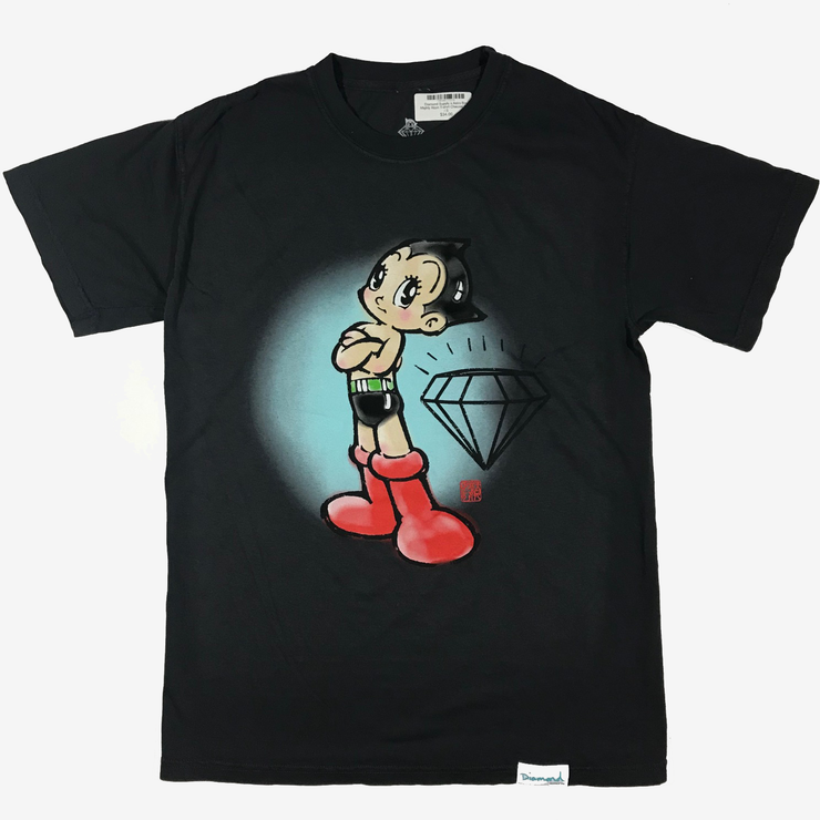 Diamond Supply x Astro Boy Mighty Atom T-shirt Chacoal Black