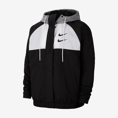Nike Sportswear Swoosh Jacket Black Particle Grey White CJ4888-011