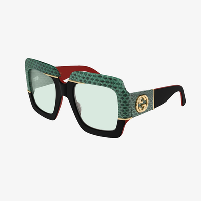 Gucci W Sunglasses GG0484S 003 Black Green